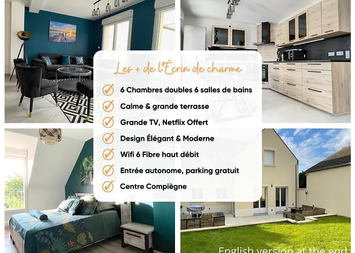 Magnifique Villa 12 Pers - 6 Chambres Avec Salle De Bain Privative Au Calme - 30 Min Asterix - Ecrin De Charme