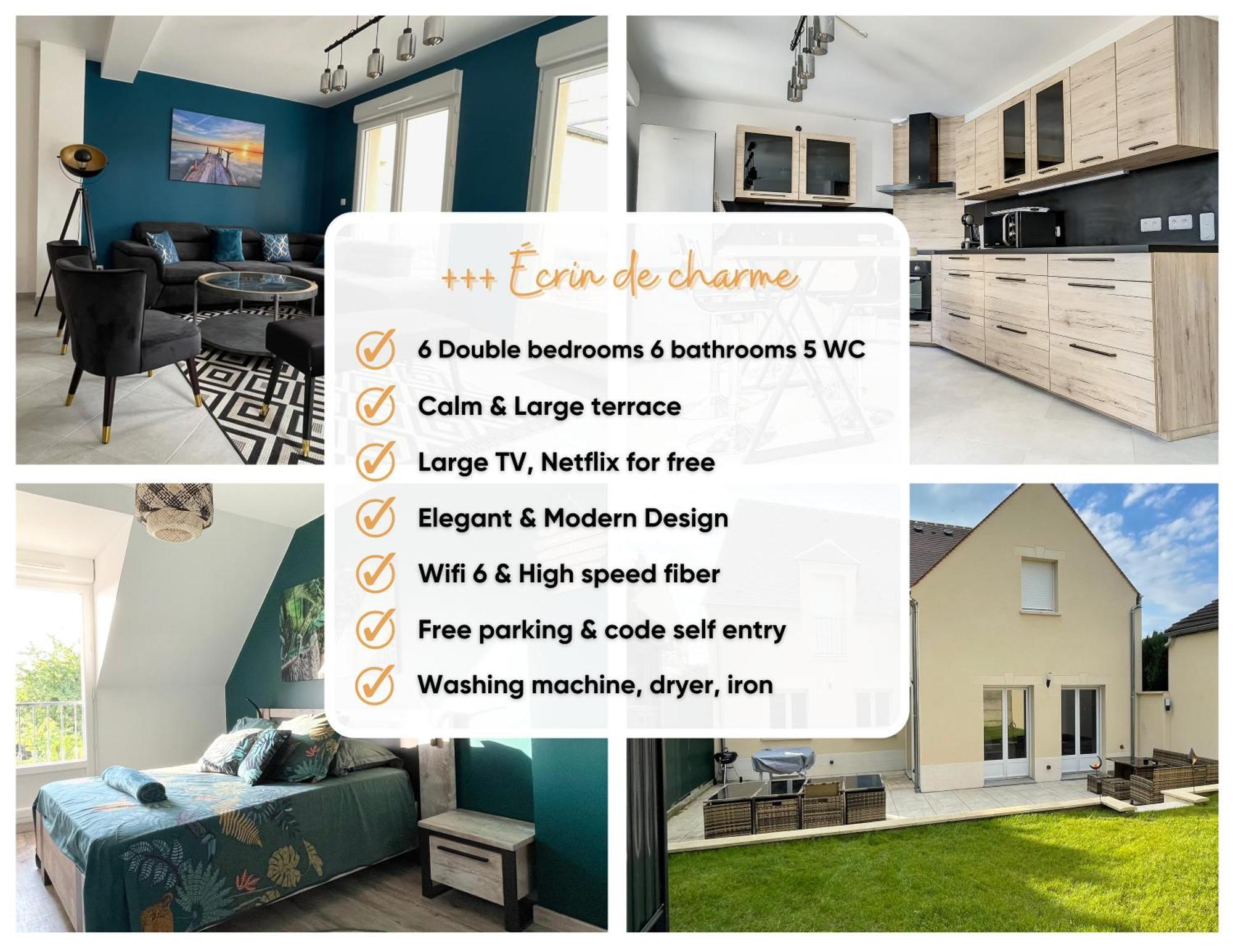 Apartment Tranquille: Charming 6-bedroom Retreat Near Parc Astérix